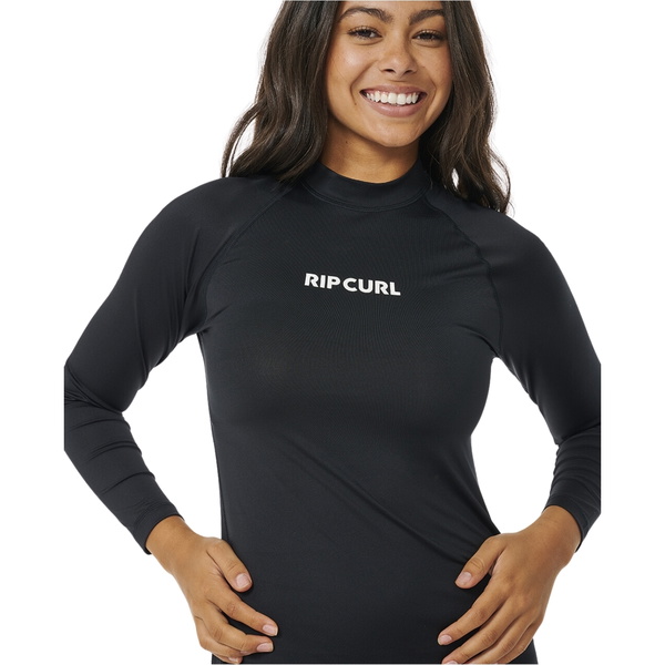 2026 Rip Curl Womens Classic Surf Long Sleeve UPF Rash Vest 17MWRV - Black